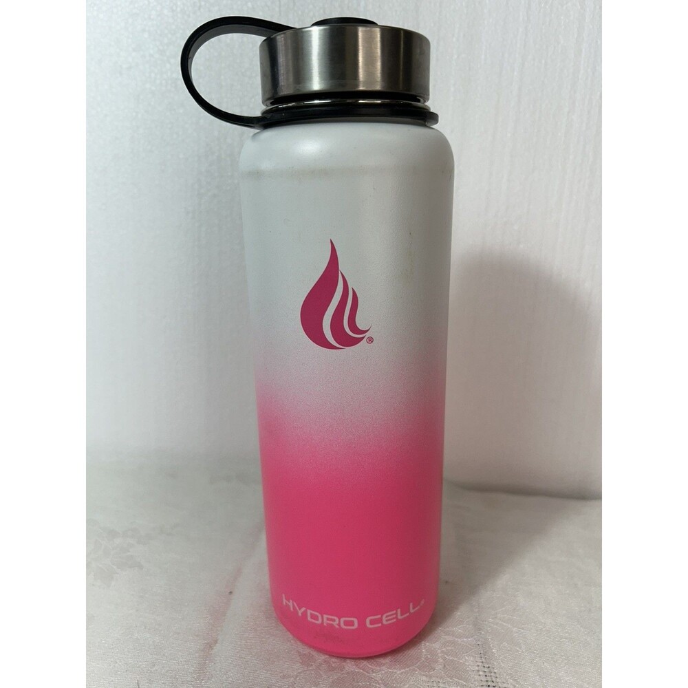 Hydro Cell Standard Mouth Stainless Steel Pink And White Water Bottle 22oz